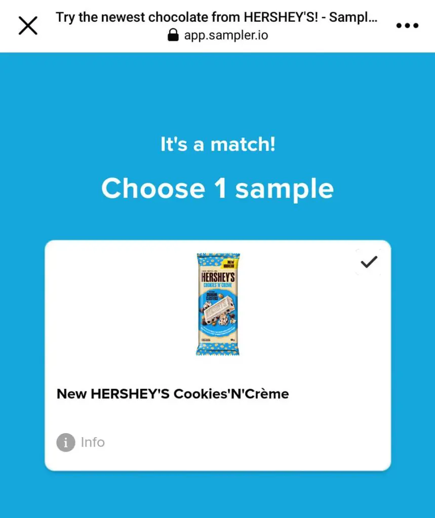 hersheys cookies and cream sampler sample