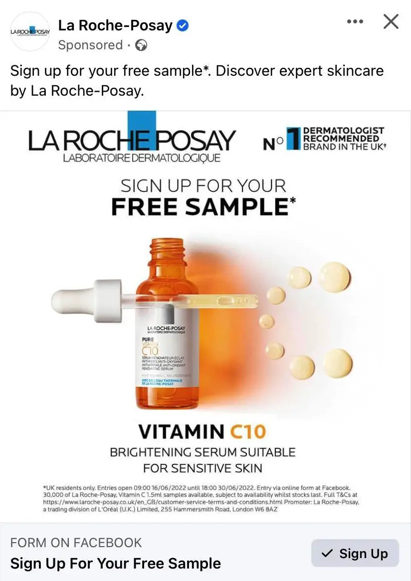 La roche posa vitamin c10 serum sample