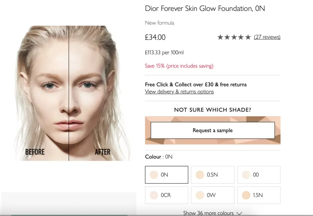 free dior foundation samples