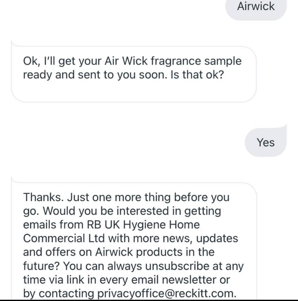 air wick fragrance sample