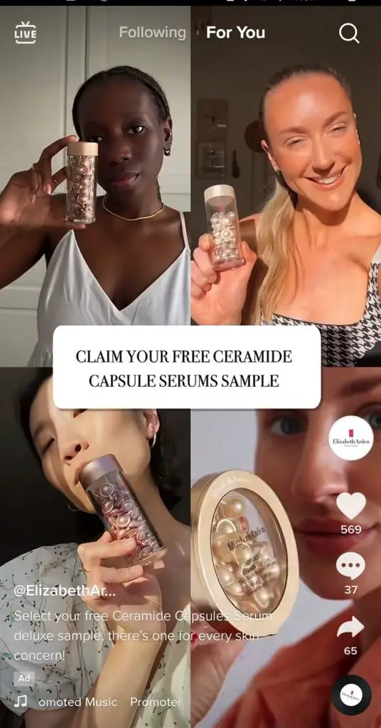 elizabeth arden ceramide capsules serum sample tiktok