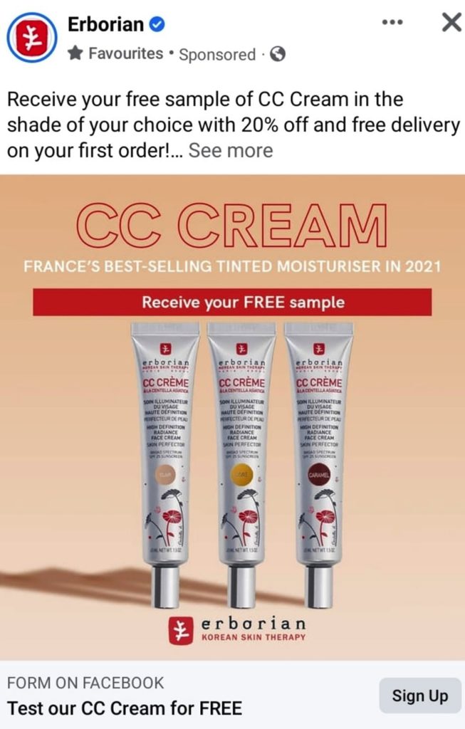 erborian cc cream sample uk