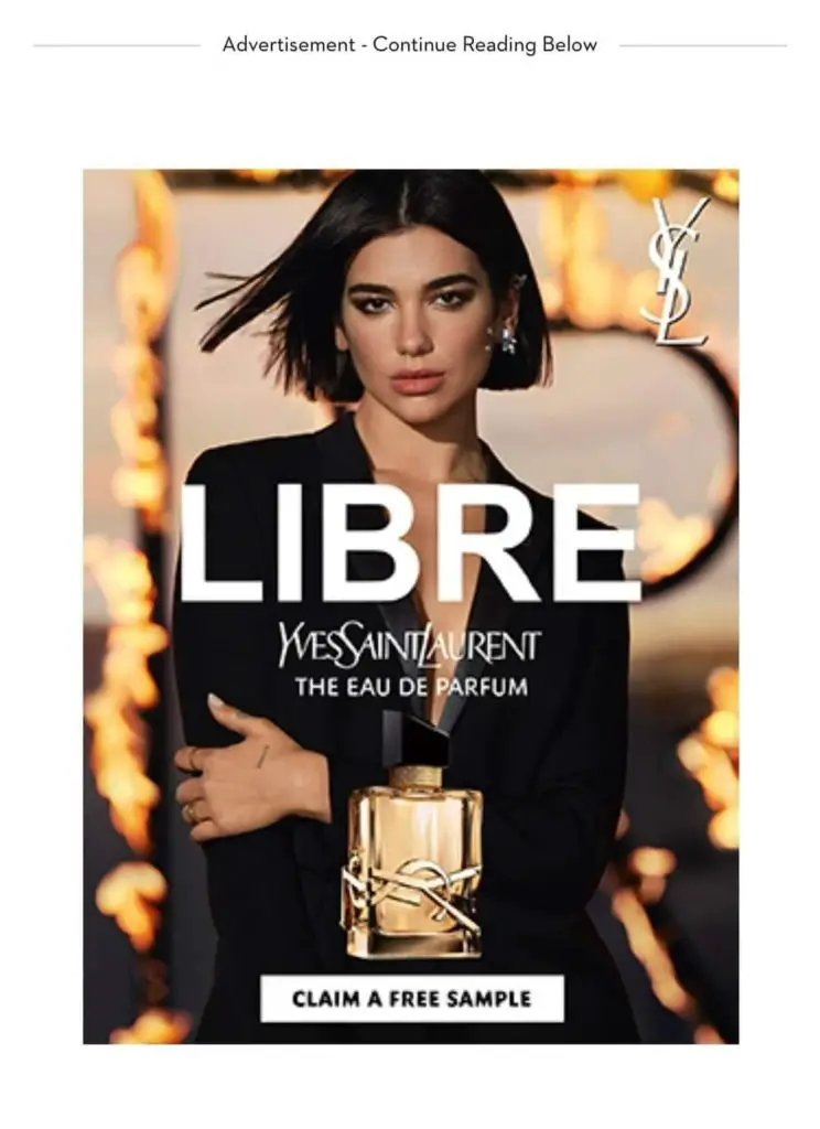 free sample of libre perfume