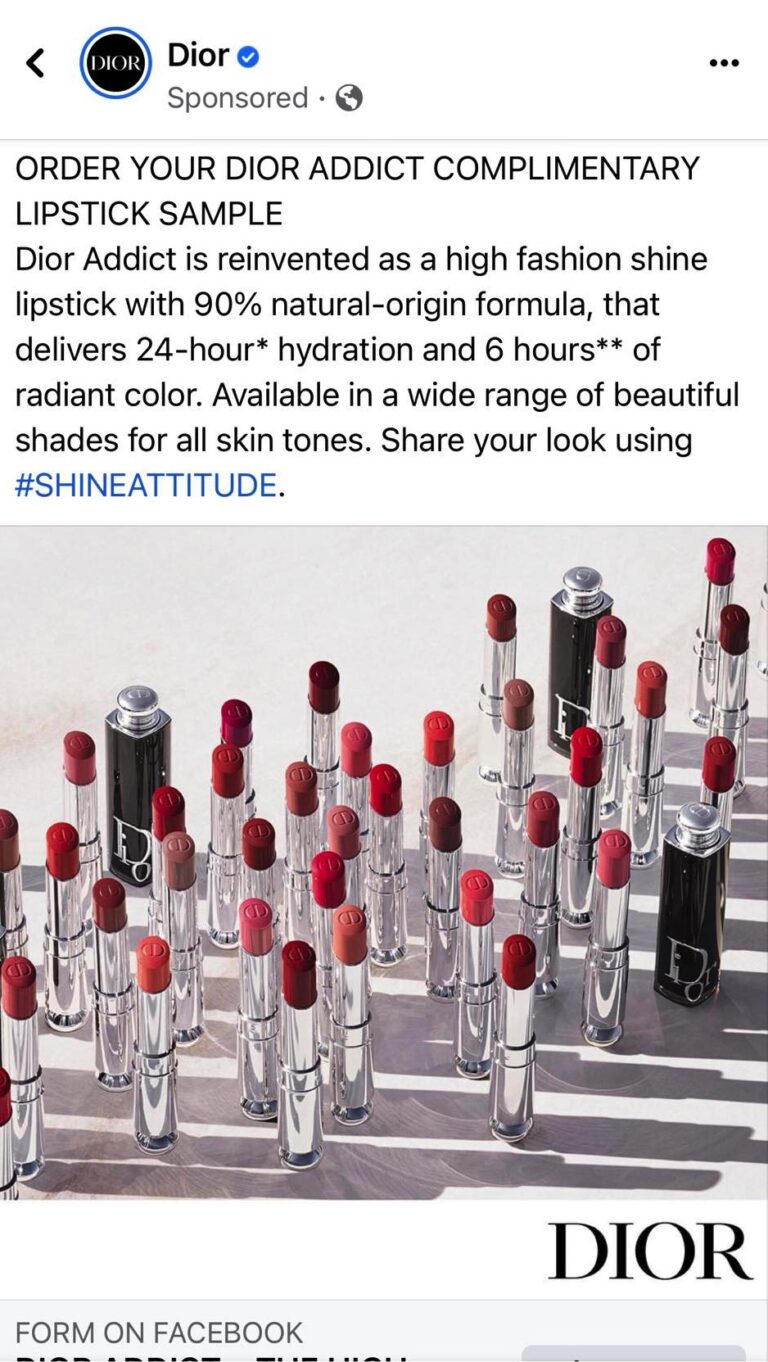 Dior Addict Lipstick sample Get me FREE Samples