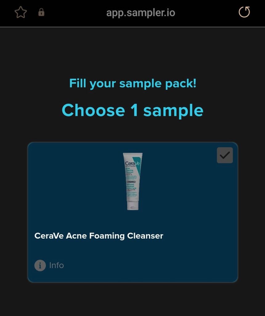 CeraVe Acne Foaming Cleanser sampler