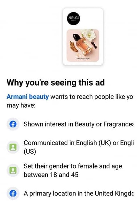 armani si perfume sample ad details