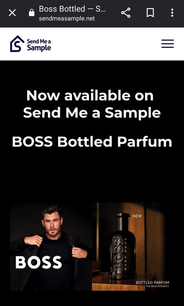 boss bottled perfume send me a sample