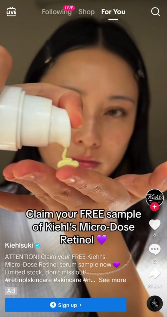 Kiehls Retinol Serum sample