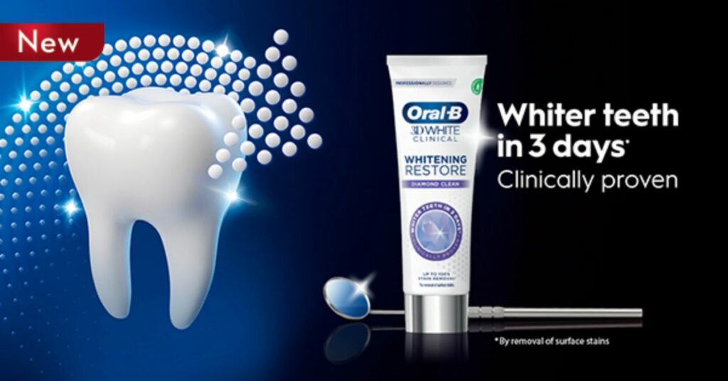 Oral-B 3D White Clinical toothpaste sample