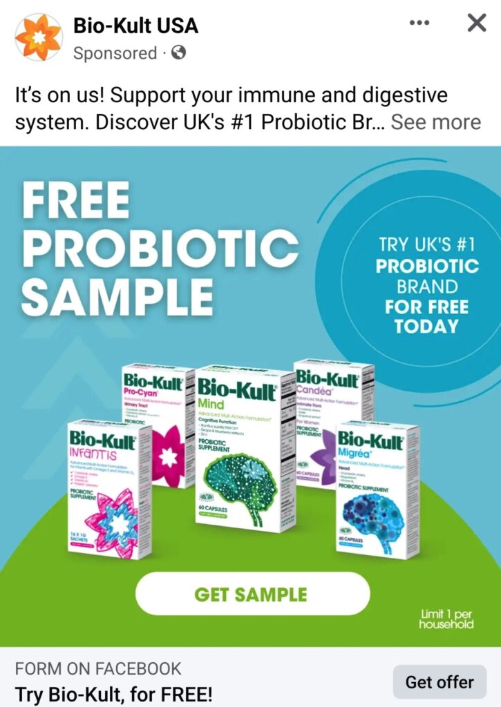 Bio-Kult Probiotic sample ad