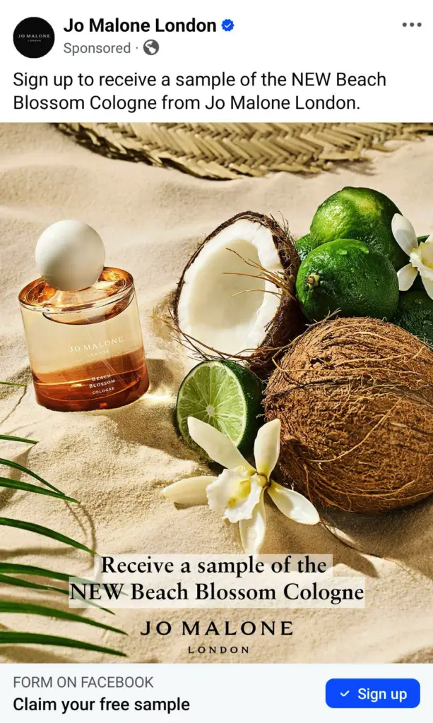 Jo Malone Beach Blossom Cologne Samples