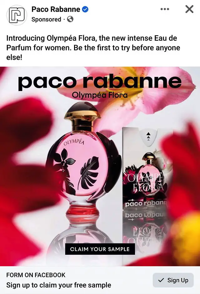 paco rabanne olympea sample ad