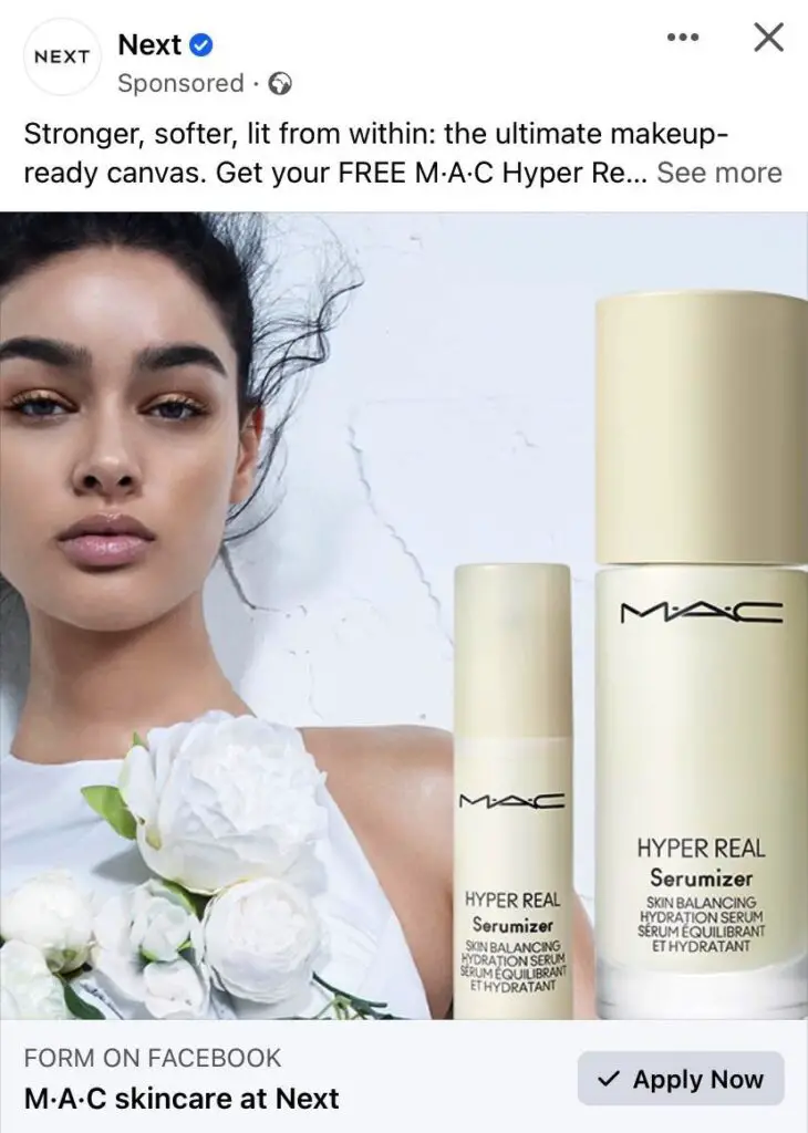 MAC Hyper Real serumizer sample ad NEXT