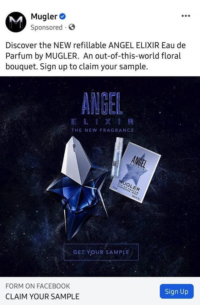 Mugler angel perfume sample ad details