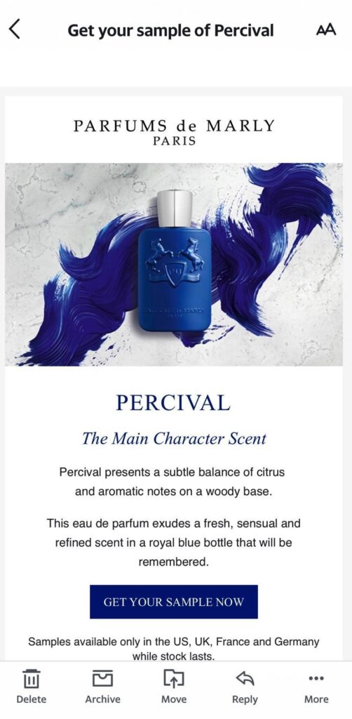 Parfums de Marly Percival sample
