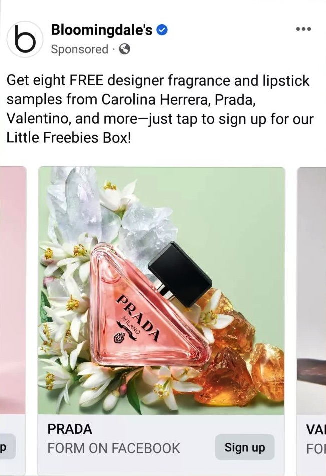 Bloomingdales Little Freebies Box ad Prada