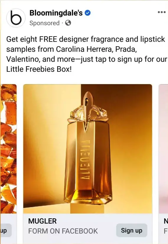 Free Little freebies box Bloomingdales ad mugler