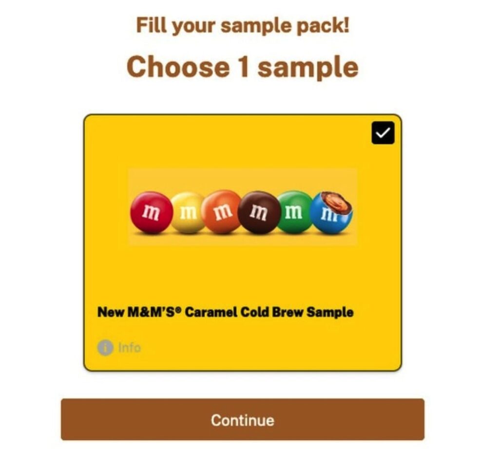 M&M’S Caramel Cold Brew sample