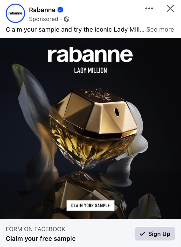 Paco Rabanne Lady Million sample ad facebook