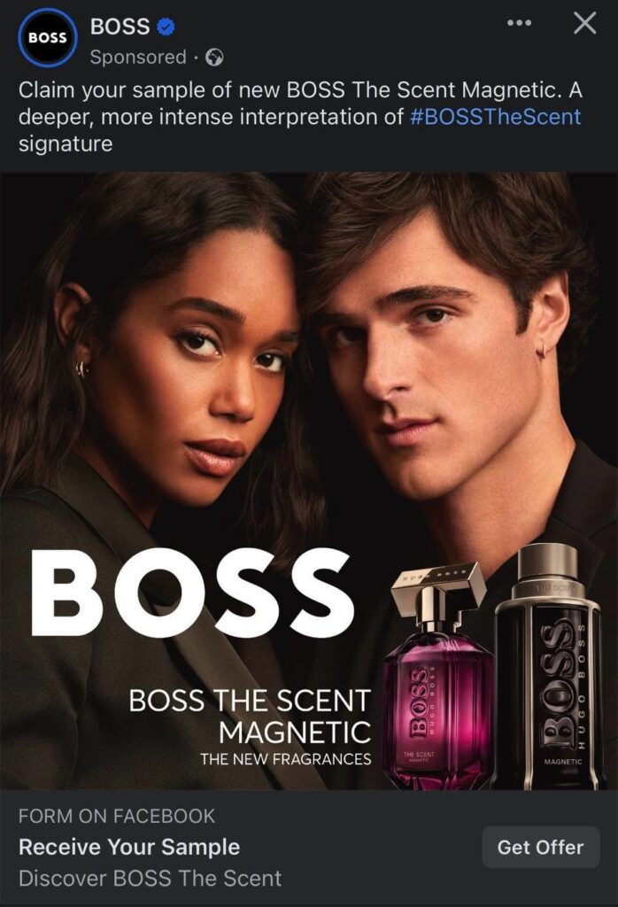 BOSS The Scent Magnetic sample ad facebook