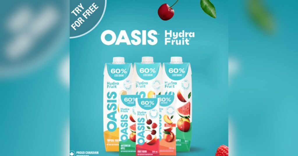 Free Oasis Hydrafruit Juices