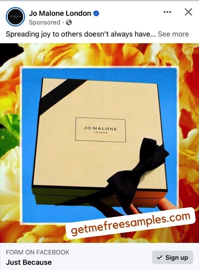 Jo Malone Just Because gift box ad facebook