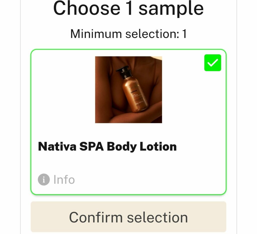 Nativa SPA Body Lotion sampler
