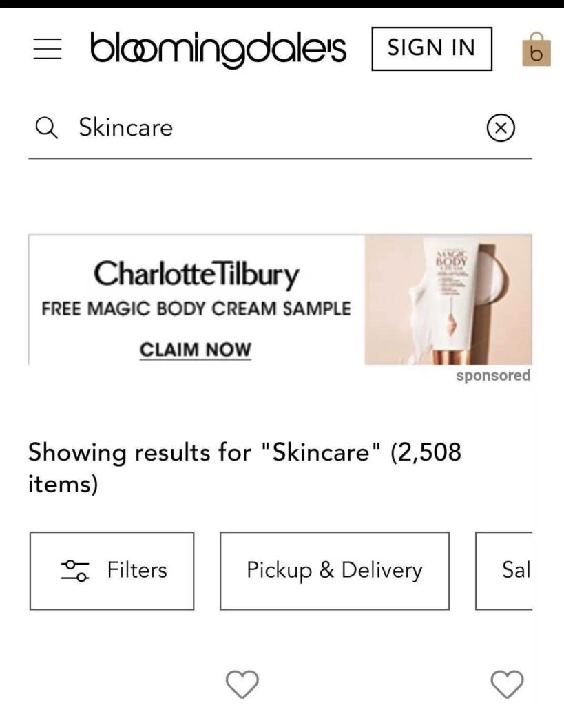 Charlotte Tilbury Magic Cream sample Bloomingdales