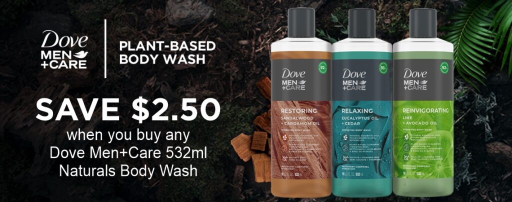 Dove Men+Care Naturals Body Wash Coupon