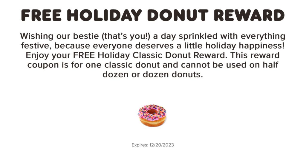 Free Holiday Donut Reward