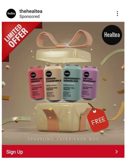 Healtea Sparkling Sample Pack ad instagram