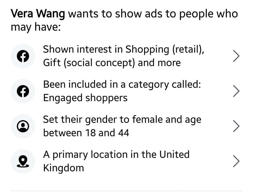 Vera Wang Princess sample ad details