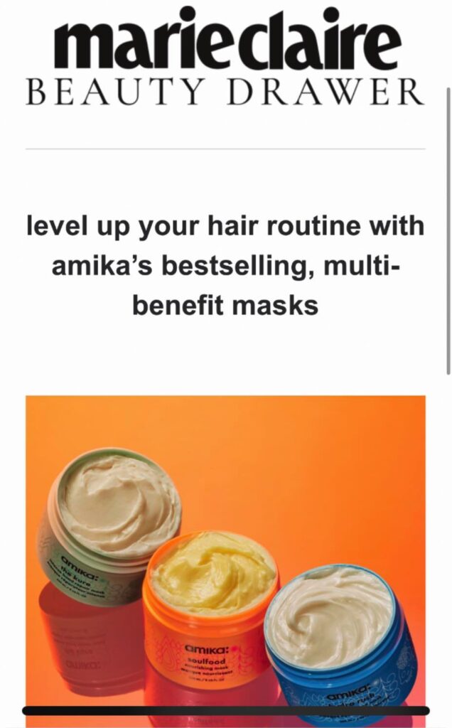 Amika Hair Mask sample Marie Claire Beauty Drawer