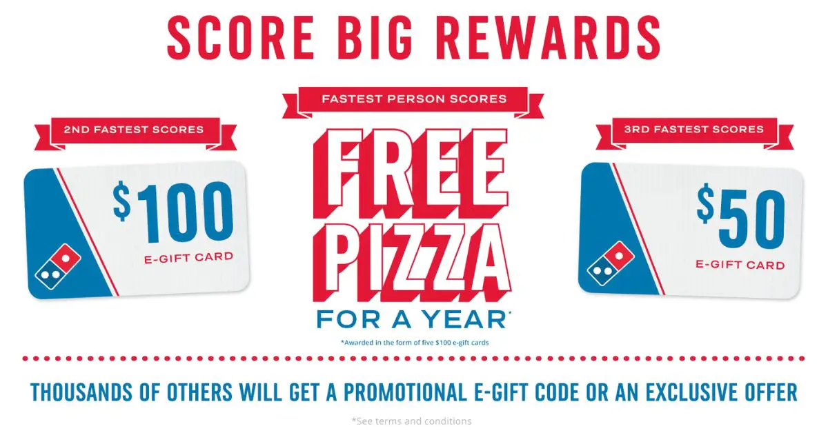 Free Domino’s Pizza Gift Cards (5003 Winners) - Get me FREE Samples