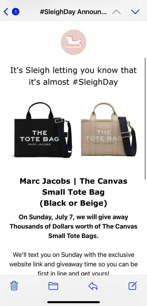 marc jacobs sleigh day