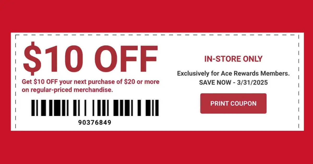 Ace Hardware Coupon - Get $10 Off Your Next $20+ Purchase