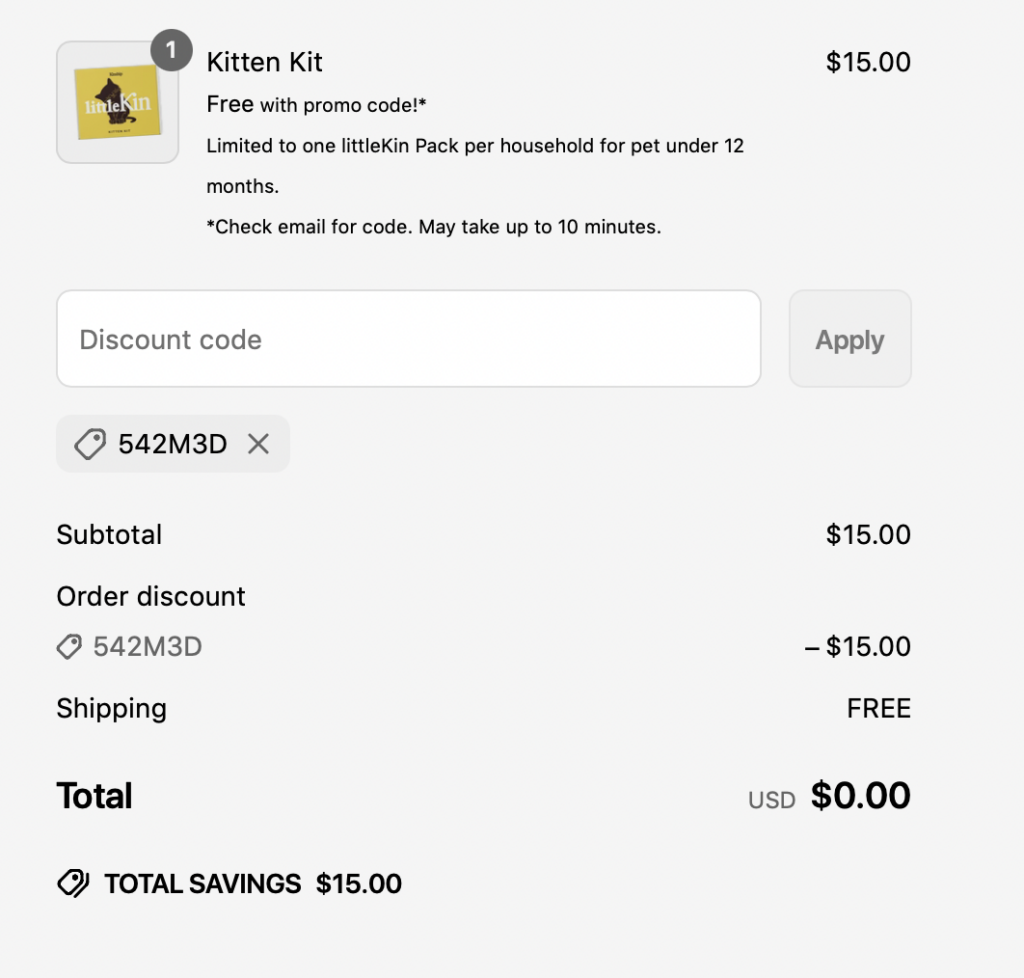 Free LittleKin Puppy or Kitten Pack + Free Shipping