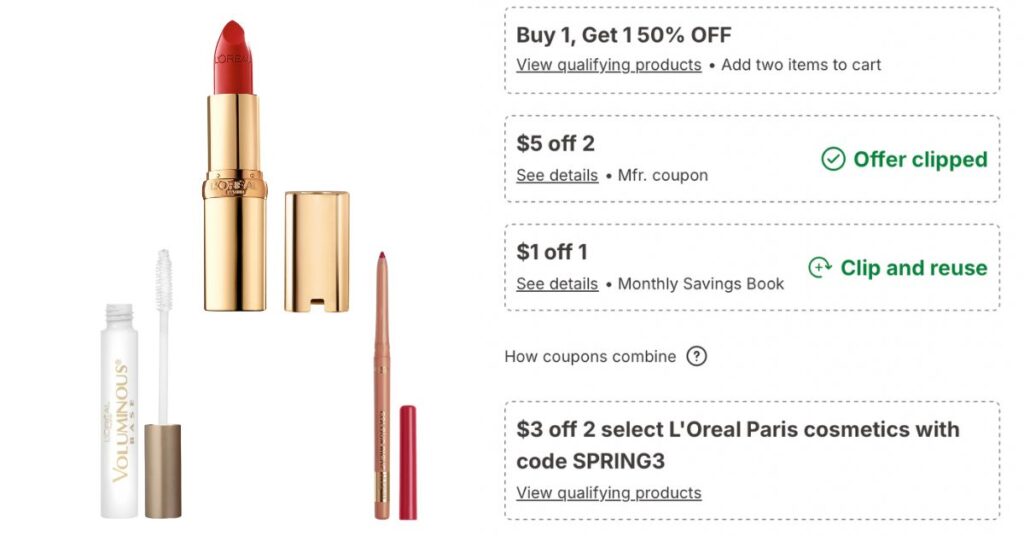 2 L’Oréal Cosmetics for Under $5.XX at Walgreens (Lipstick, Lipliner, Mascara...)